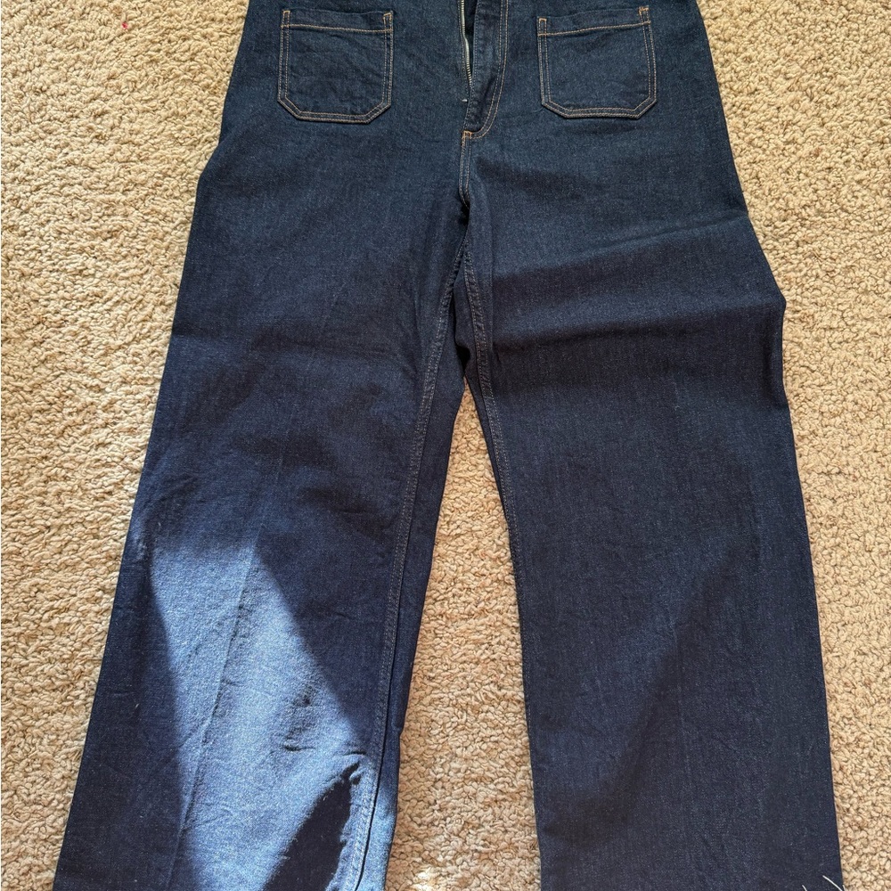 Zara Men's Dark Indigo Relaxed Straight Jeans